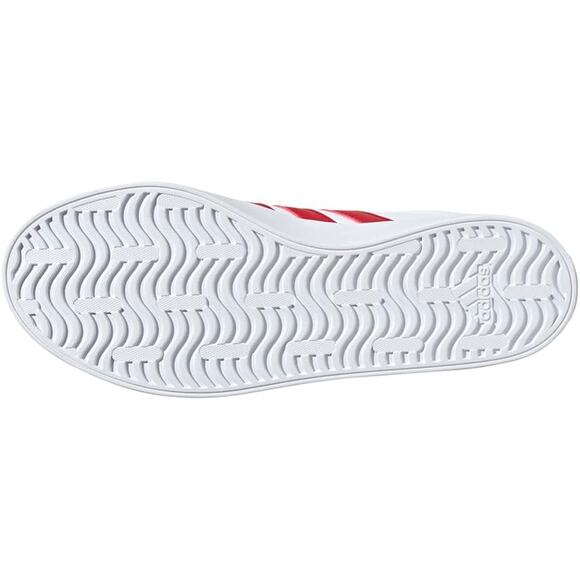 NWT adidas Men's Vl Court 3.0 Sneaker, White/Better Scarlet/Team Navy Blue, 11 - Picture 4 of 5